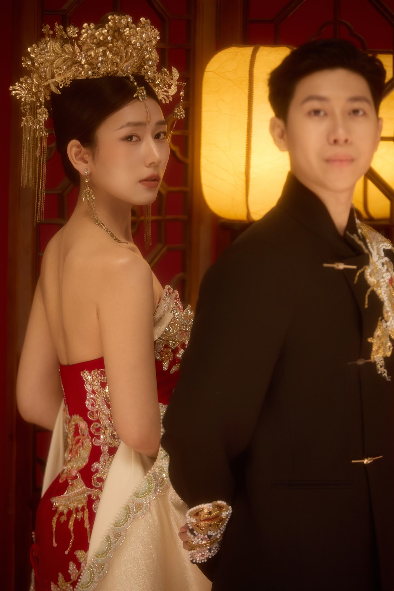 Zaw and Shwan in a traditional portrait