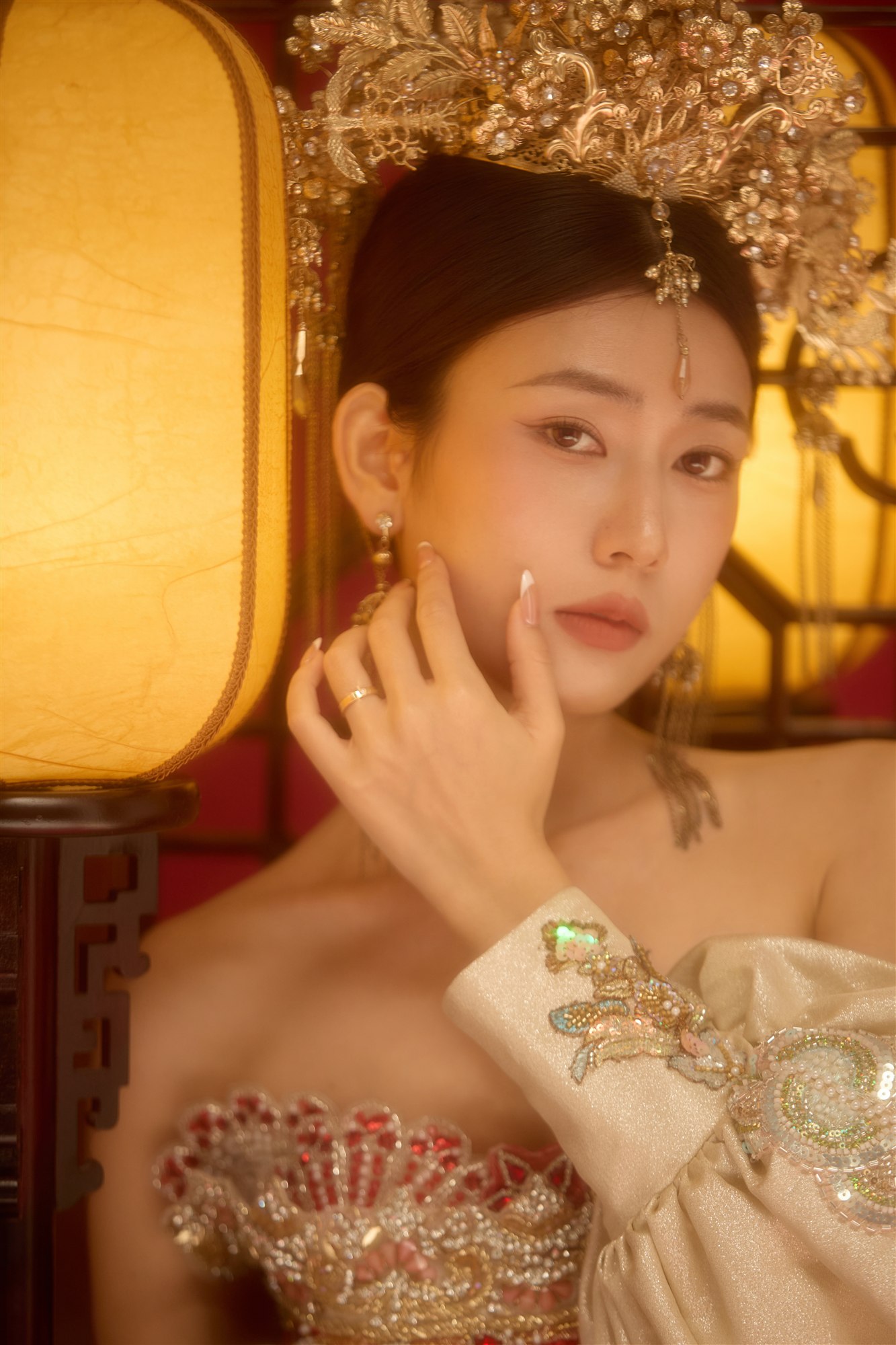 Portrait of Shwan in traditional wedding attire